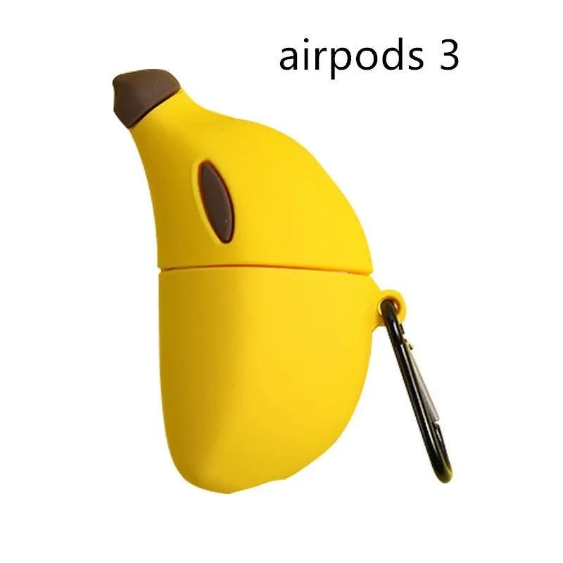 Yellow banana silicone protective case for Apple AirPods Pro and AirPods 3rd generation wireless headphones