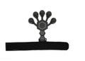 Men's silicone five-finger hand trainer in black or grey for adult grip and rehabilitation training