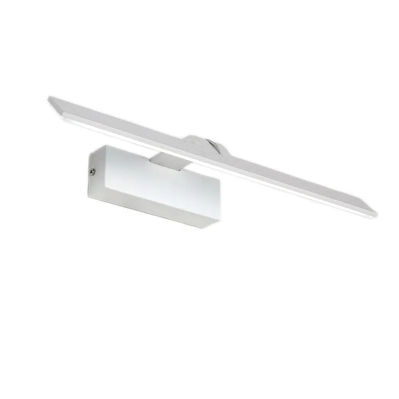 White LED mirror headlight for bathroom with three colour options and multiple size variants