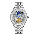 Men's stainless steel business waterproof watch with a 16mm thick case.