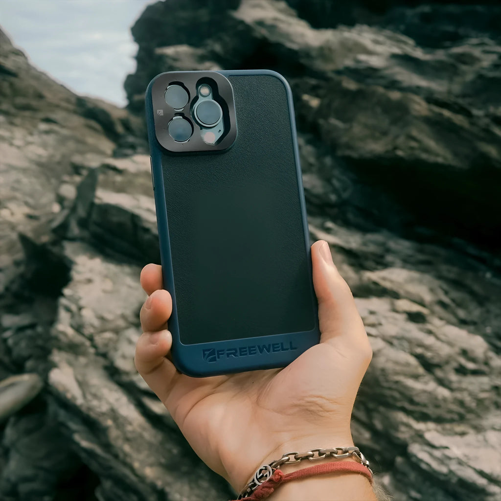 Black phone case compatible with iPhone 13 Pro through 15 Pro Max models