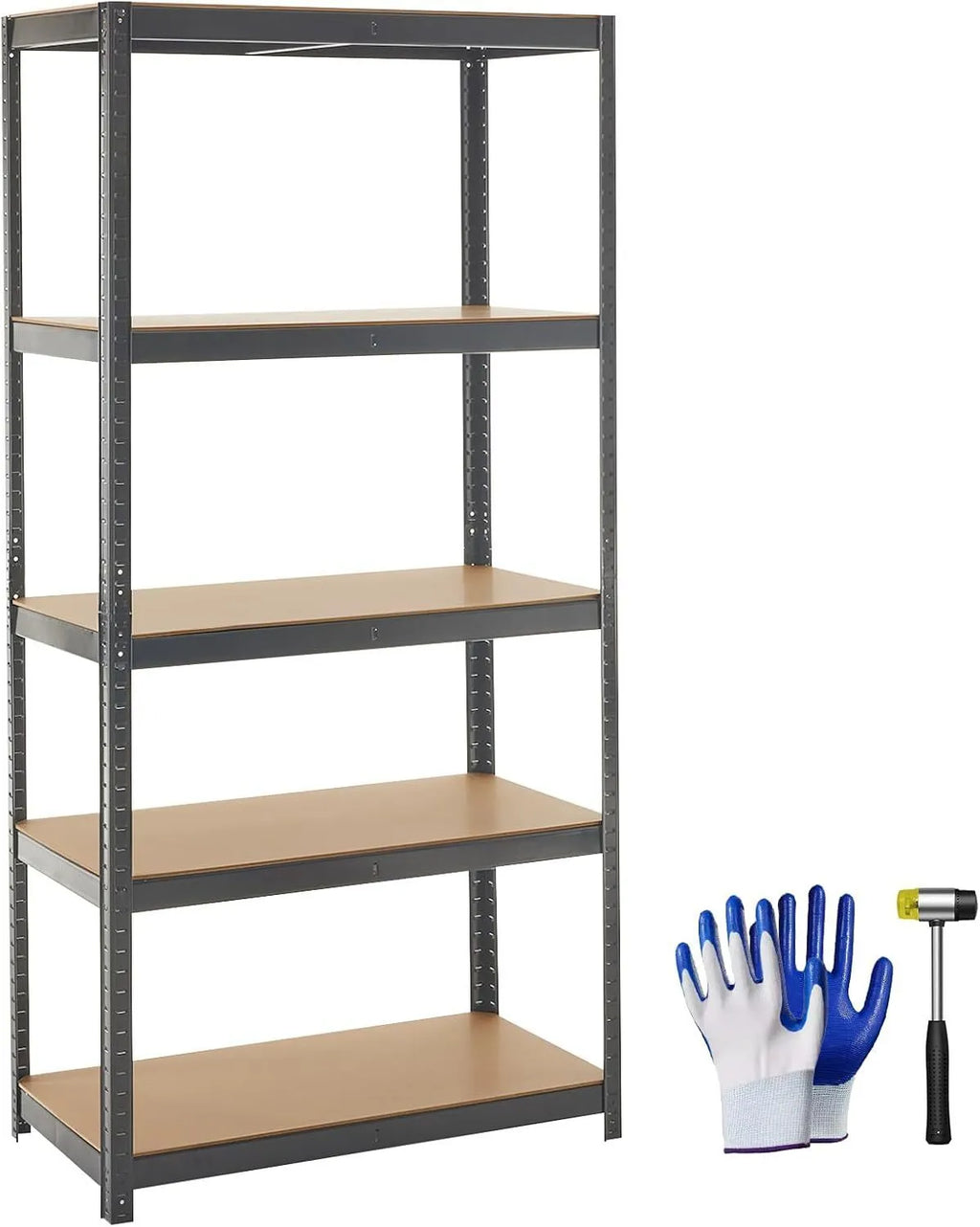 Black five-layer floor display stand storage bookshelf, 180cm high, multi-purpose punch-free rack