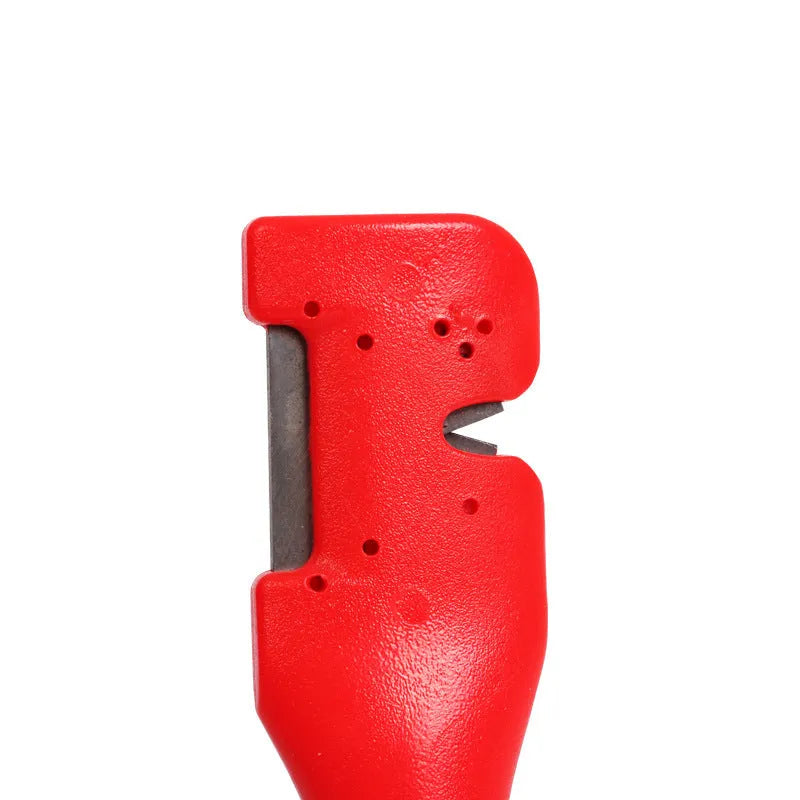 Black three-in-one fire starter bottle opener with tungsten carbide scraper and magnesium bar