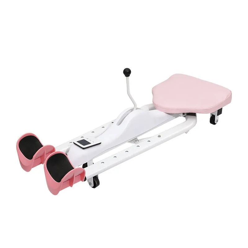 Horse leg opener stretching equipment with steel frame and foam padding in pink colour