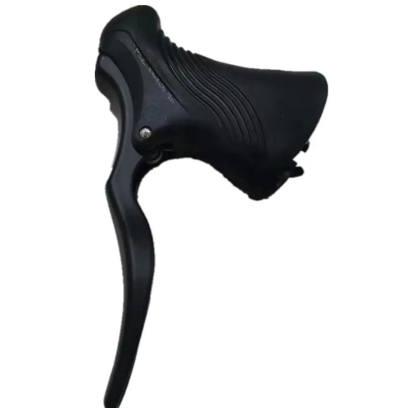 A pair of aluminium alloy road bicycle brake levers shown in black and black/silver colour options.