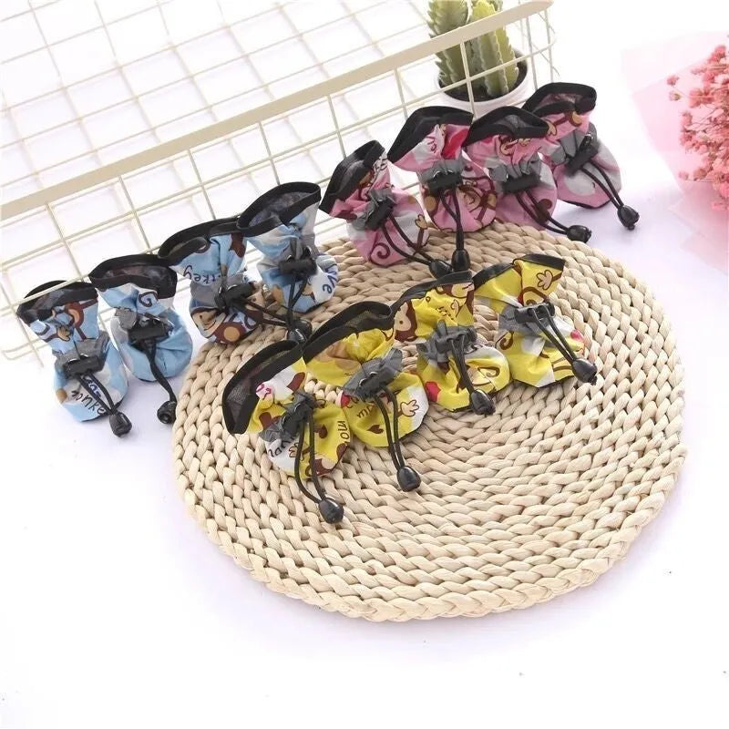 Breathable cloth dog shoes with soft sole design in multiple colour options