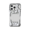 Silicone mobile phone case with full transparent inner shell for iPhone in metallic silver