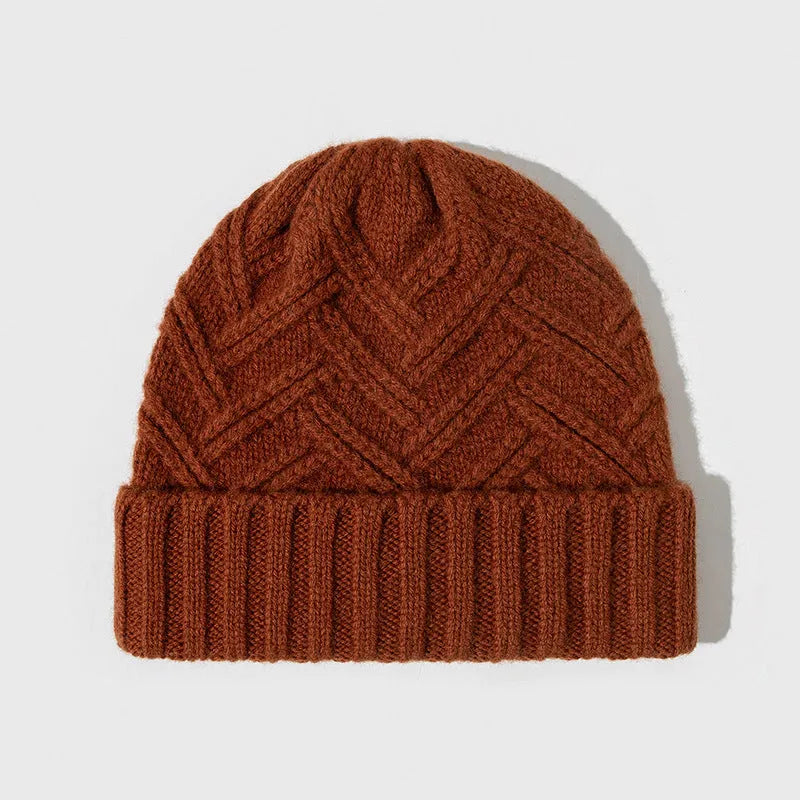 Women's knitted wool winter hat with dome crown in one of six colour options