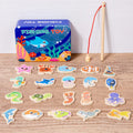 Children's magnetic fishing toy wooden iron box 20 fish and 1 fishing rod for infants