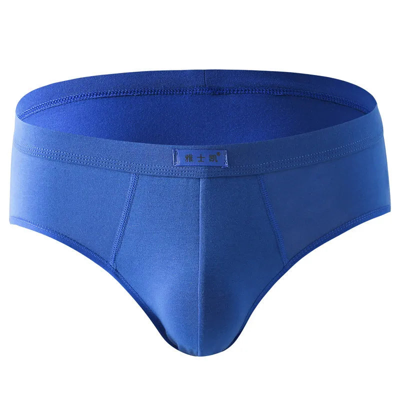 Men's cotton briefs in assorted colours, breathable elastic underwear, sizes L to 5XL, single pair