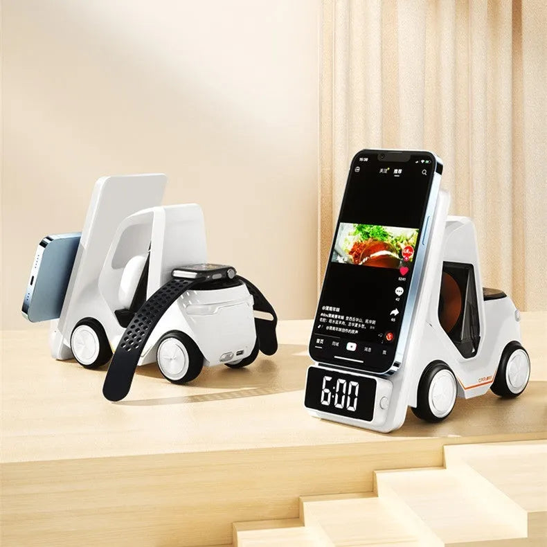 Wireless charging bracket with 15W fast charging in grey, orange, white and yellow colours