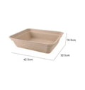 Brown disposable waterproof cat litter box showing three size options