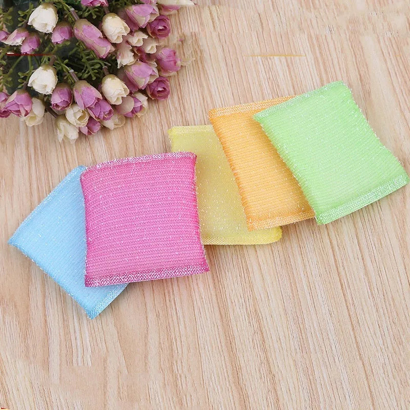 Pinstripe fabric dishwashing spong mop in macaron colours measuring 12cm with fine stripe pattern