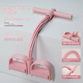 Household TPR pulling rope with pedal base in purple blue pink and cherry blossom colours for waist and arm slimming exercises