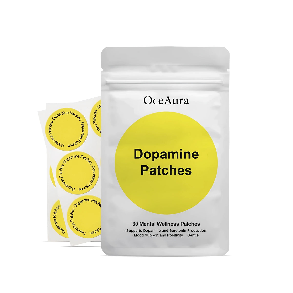 Pack of 30 transparent body care auxiliary hydrogel patches on skin