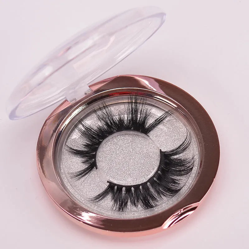 Affectionate brand 5D mink false eyelashes in a 0-type style with a brush and hair cap.