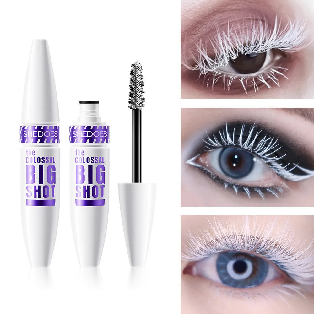 White waterproof mascara with 10ML sweat-proof quick-drying formula for lash shaping