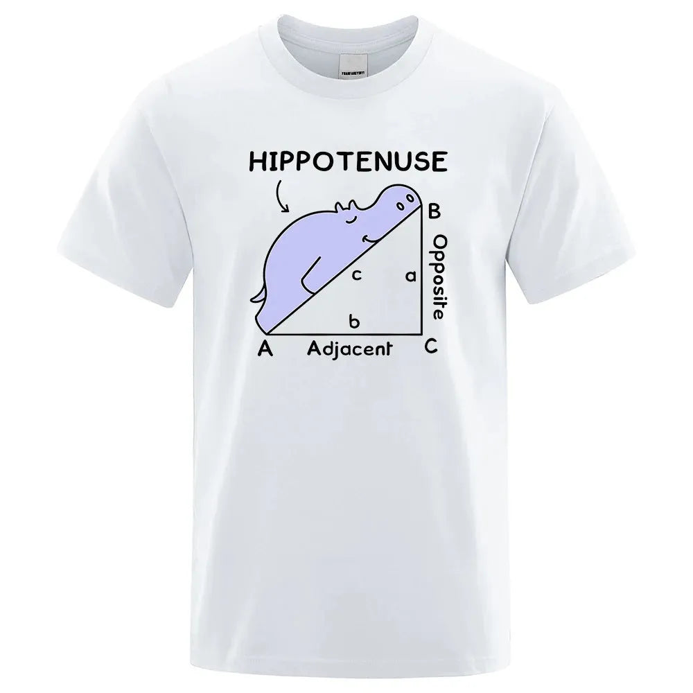 Hippotenuse Opposite Adjacent printed loose fit cotton T-shirt shown in multiple colours