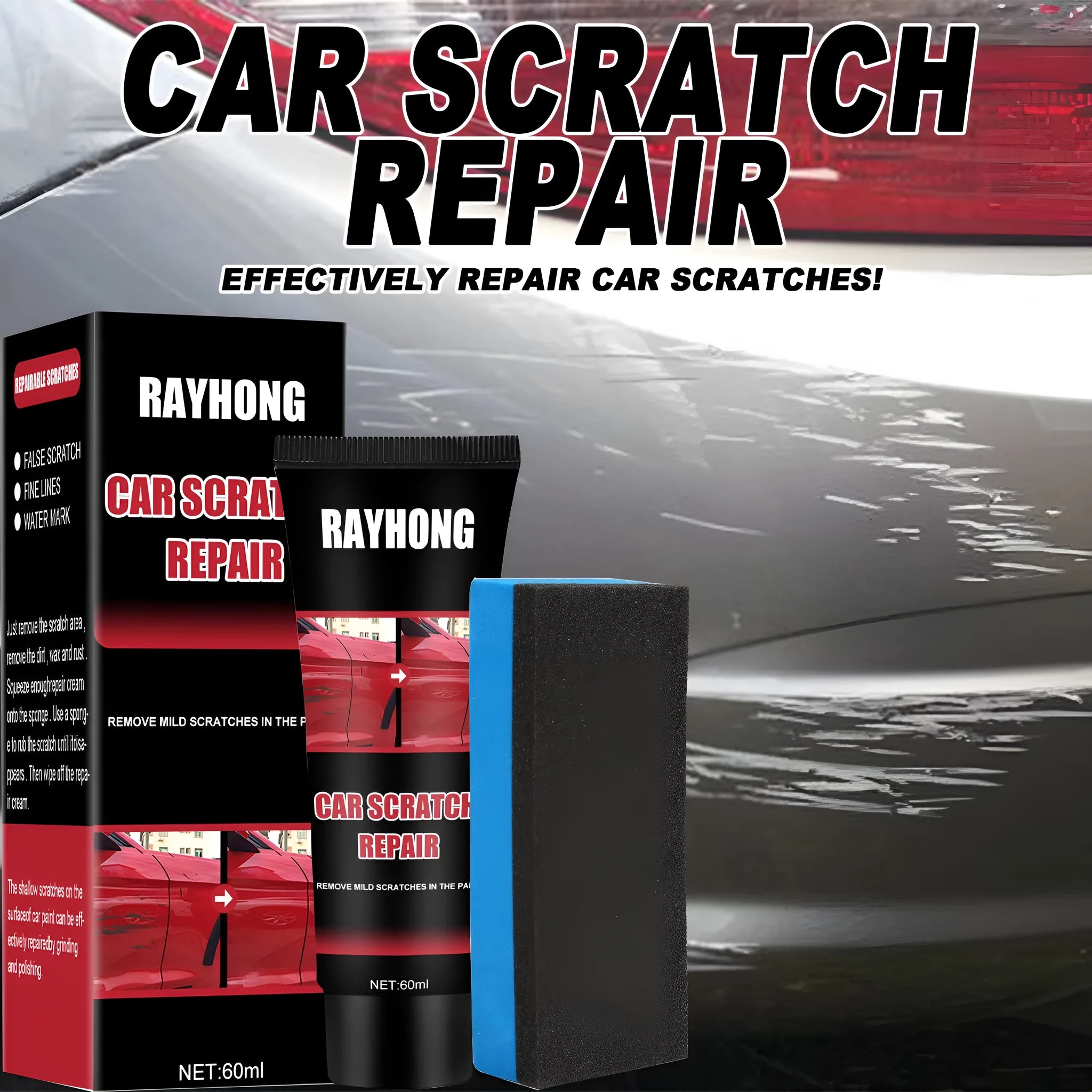60ml car scratch repair wax kit with applicator for paint surface scratch polishing