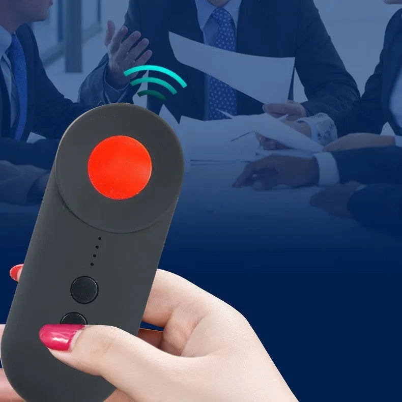 Black GPS and camera detector with compact rectangular design showing Micro USB charging port