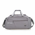 Large capacity nylon gym bag with dry wet separation, available in black, green, pink, blue, and gray for women