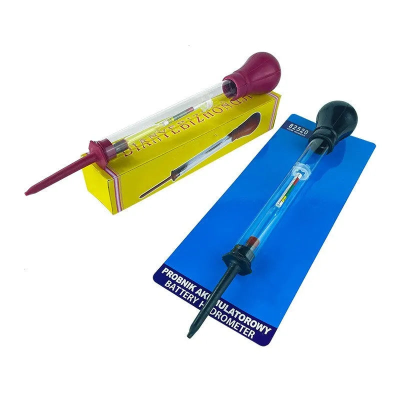 Red and black suction-type electrohydraulic hydrometer for battery electrolyte testing
