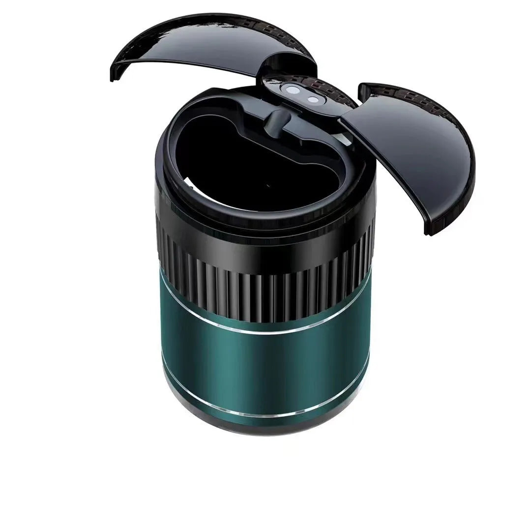 Automatic sensing touch infrared metal smart car ashtray with lid showing compact design