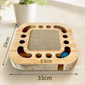 Corrugated paper cat scratch board with interactive ball in bullet plate style