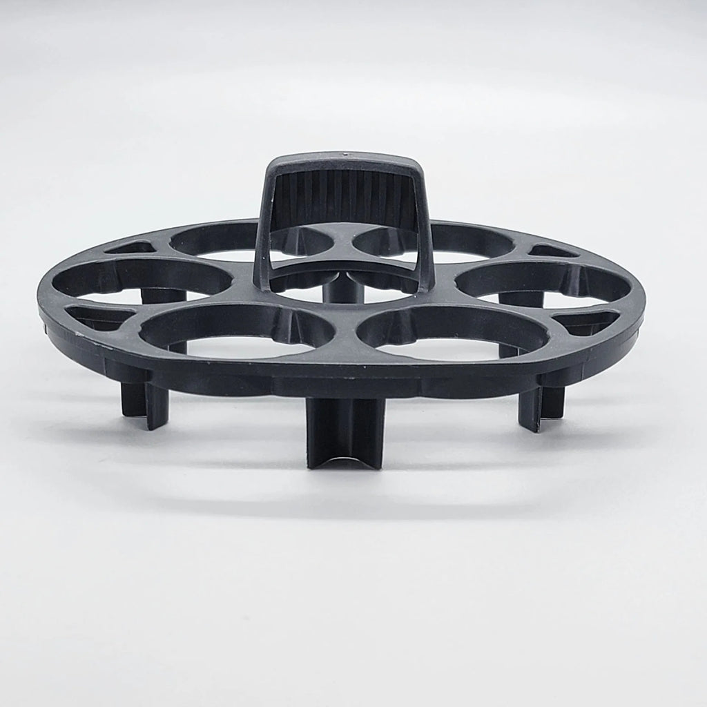 Black plastic egg holder keeper measuring 13.8cm with modern simplicity design