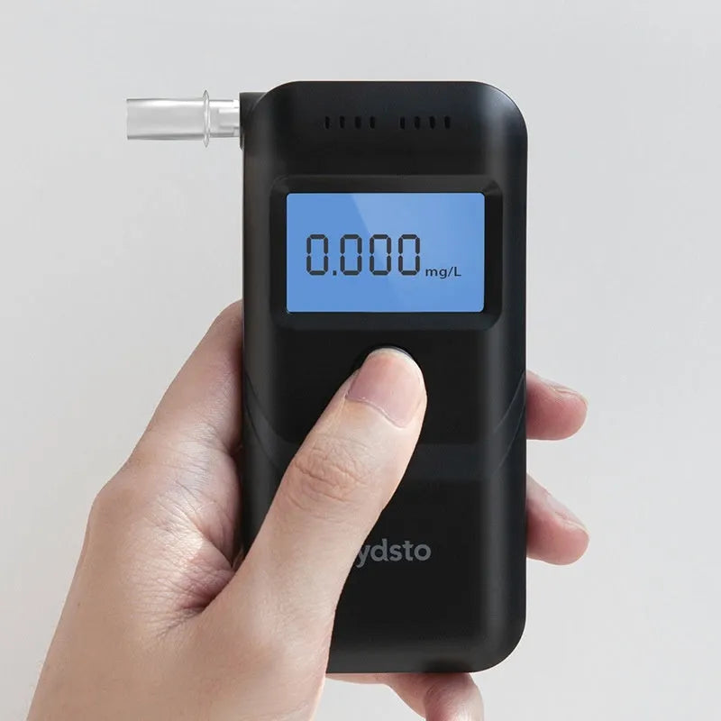 Black HD-JJCSY01 portable alcohol breath tester unit for household drink-drive detection
