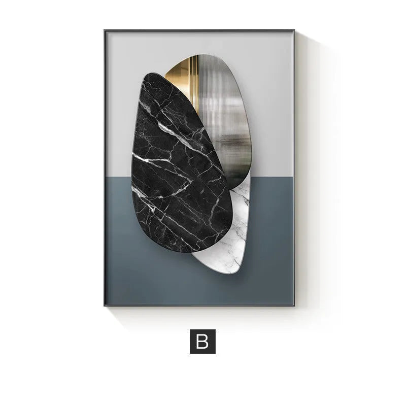 Abstract geometric pattern printed on a canvas painting for wall decoration