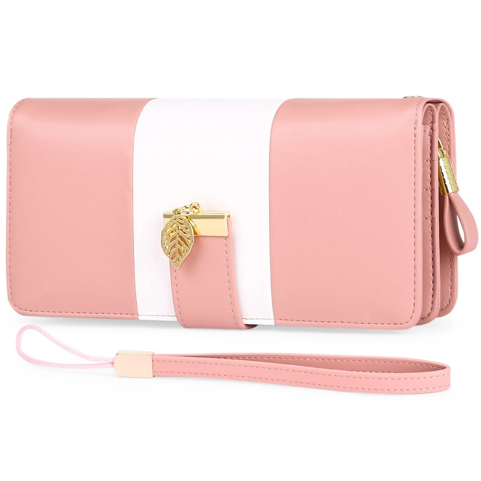 Locking anti-theft clutch handbag in midnight black, showing PU leather exterior and open compartment with microfibre lining.
