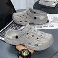 Men's simple EVA sandals in sand colour showing thick sole and toe holder design