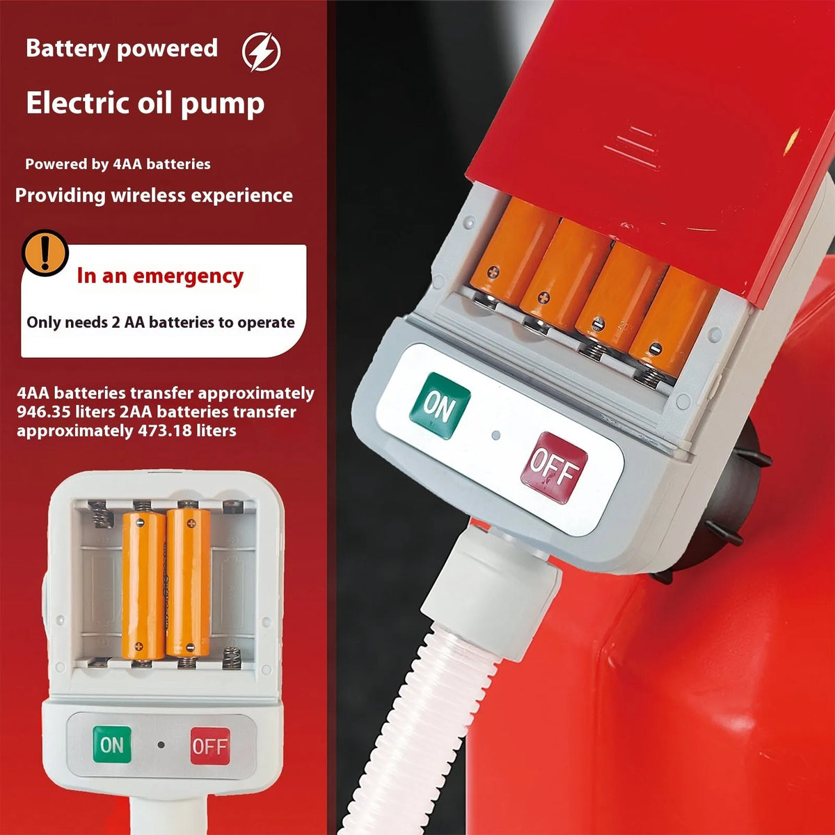 Portable FN901 oil extractor pump for oil, gasoline, urea and water transfer with dry battery operation