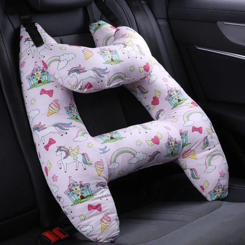 55x70cm car headrest pillow with pearl cotton filling in a selected pattern.
