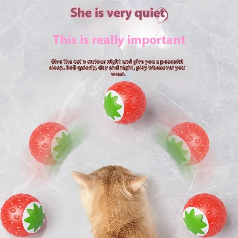 Self-Hi electric cat rolling ball toy in orange and green, made from ABS and silicone for interactive play