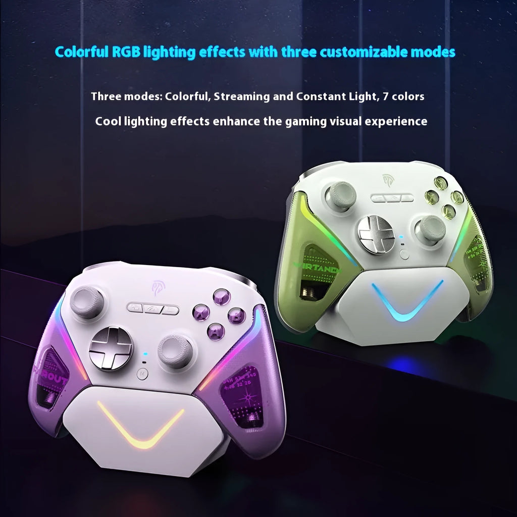 Rocker Smart Startstop Charging Base for game controllers in black, green, or purple, showing type-C port.