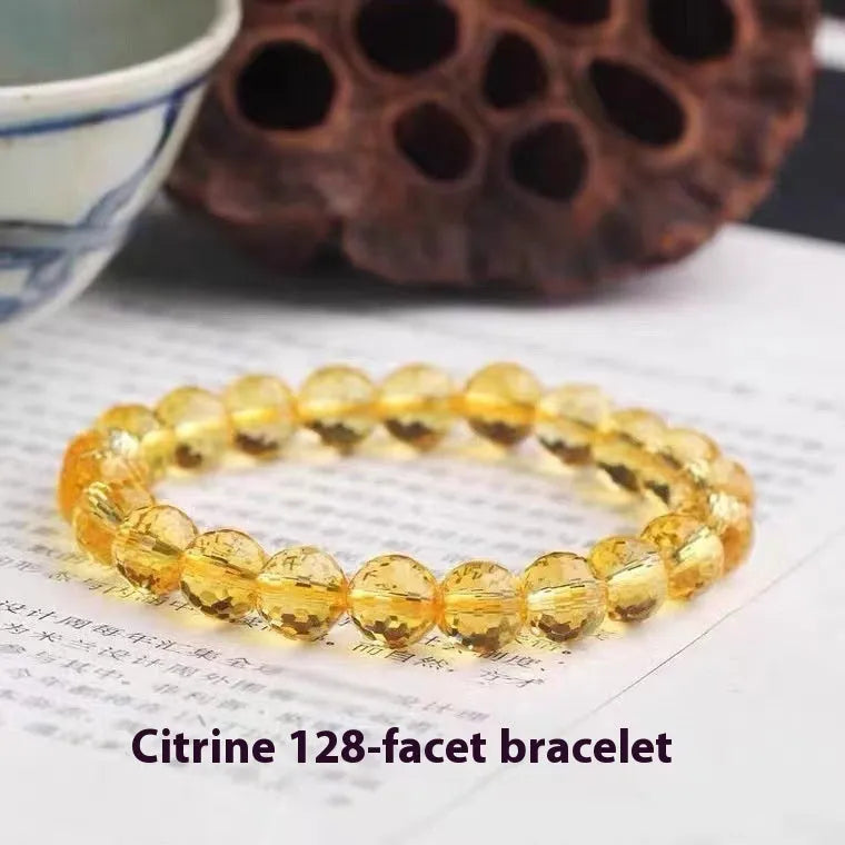 128-facet cut crystal ametrine bracelet showing amethyst, ametrine, and citrine colour options with zodiac and geometric styling