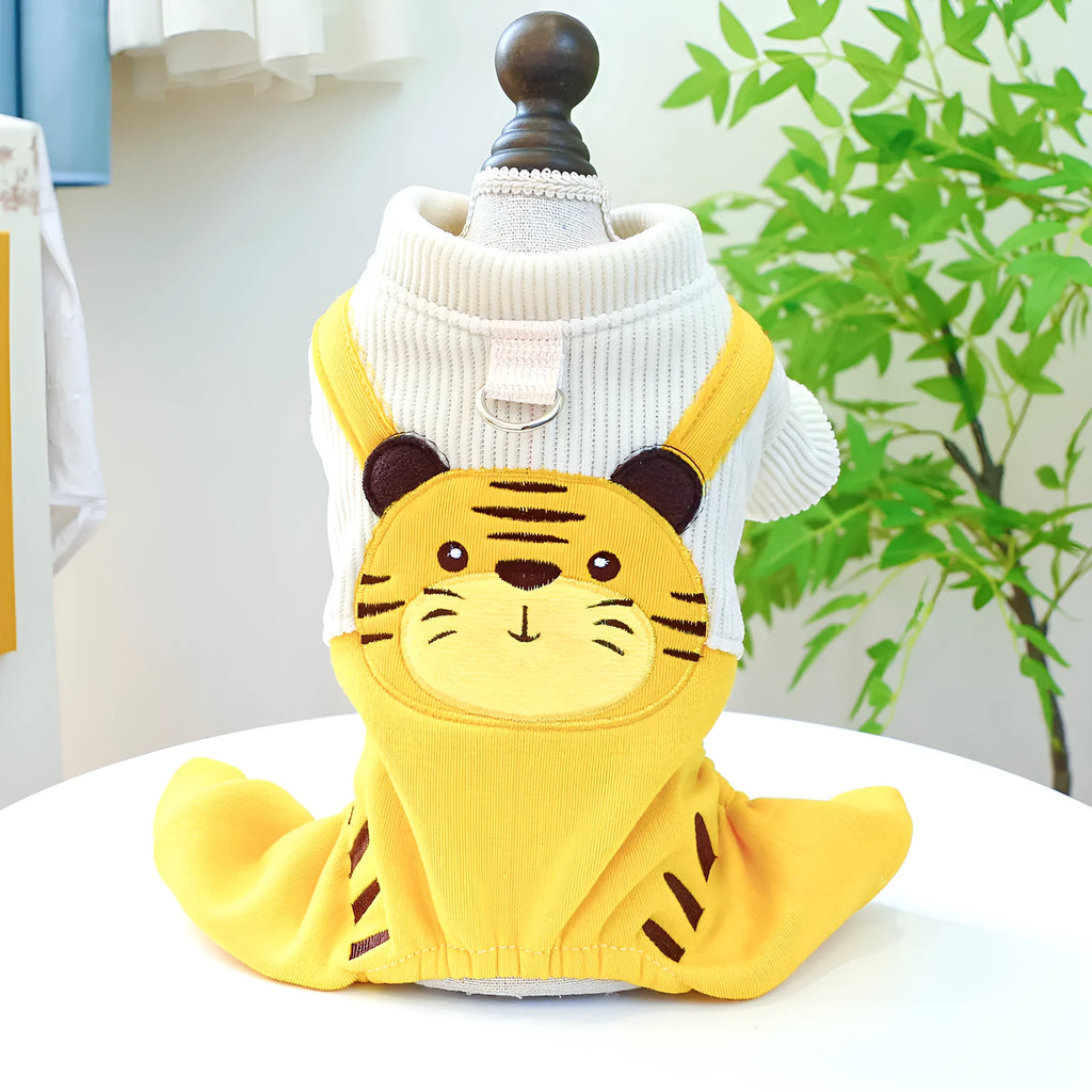 Little Tiger overalls dog suspender pants in polyester with corduroy-look finish, sizes XS to XL