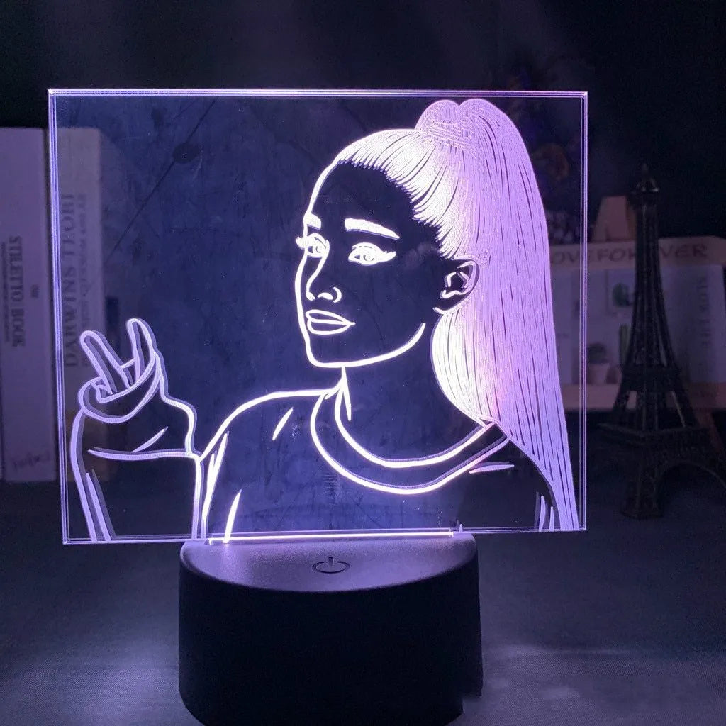 3D acrylic LED night light in European style showing dimensional shade design