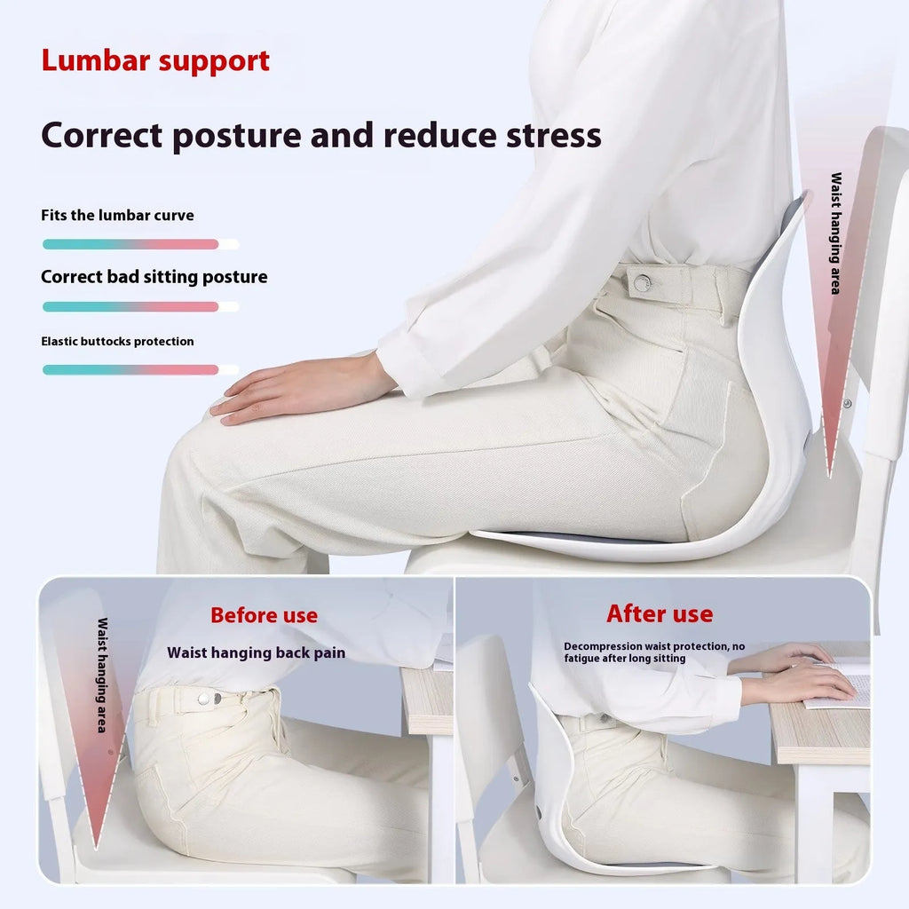 Grey free size lumbar support cushion for chair seating