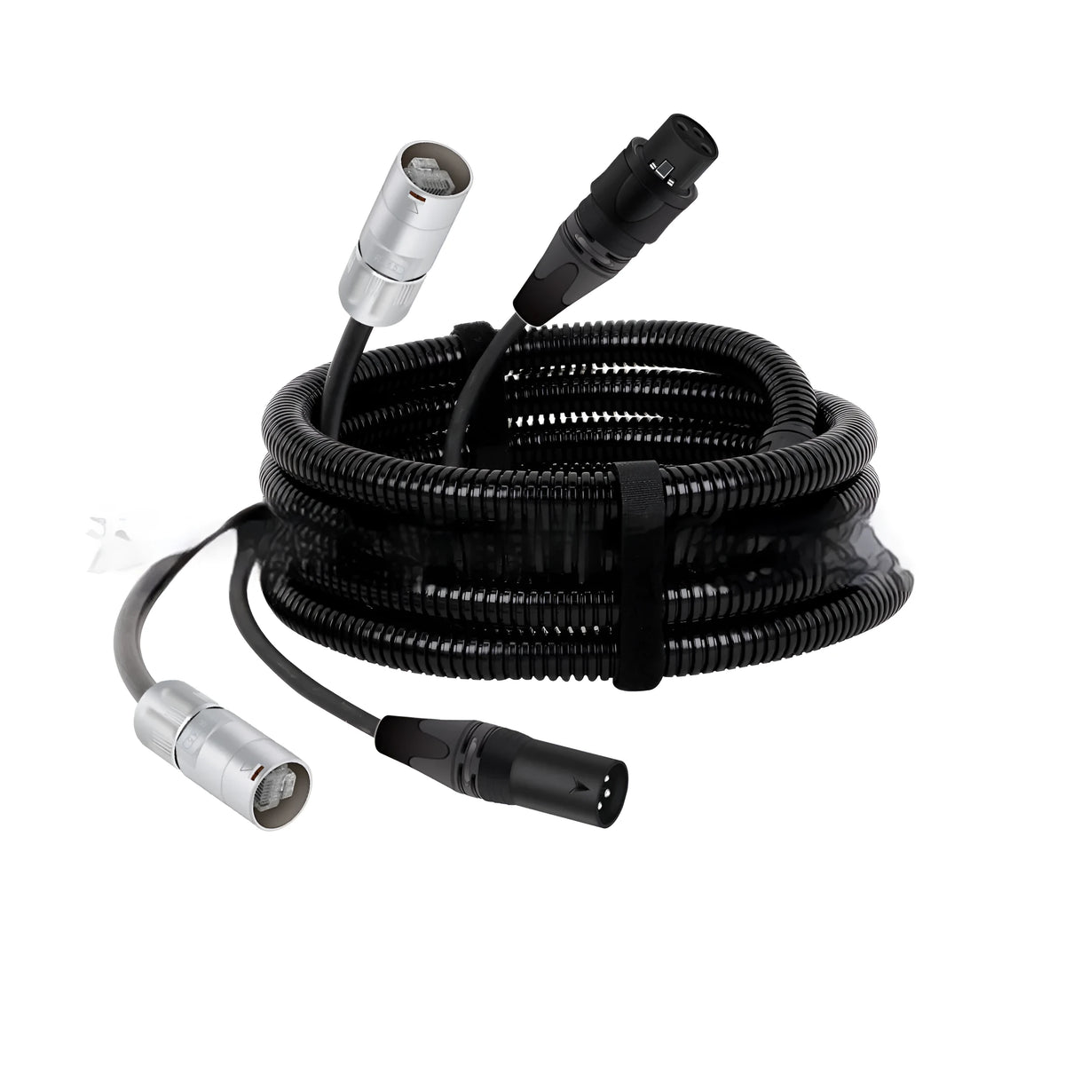 XLR male to female microphone audio cable with RJ-45 connector and PVC jacket, 1.5 m to 25 m