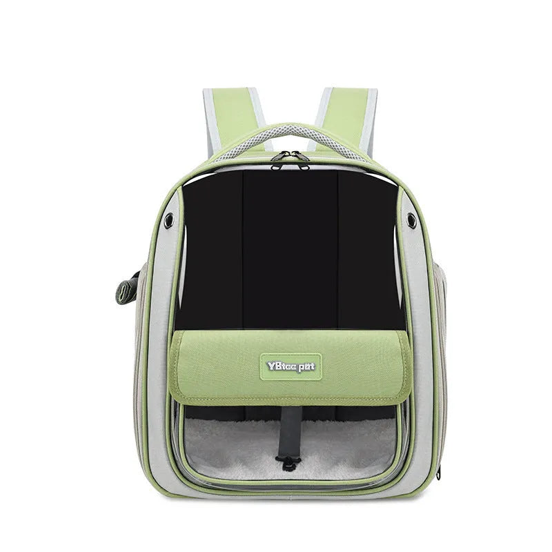 Large capacity breathable cat bag in Grey made from lightweight Oxford fabric for pet travel