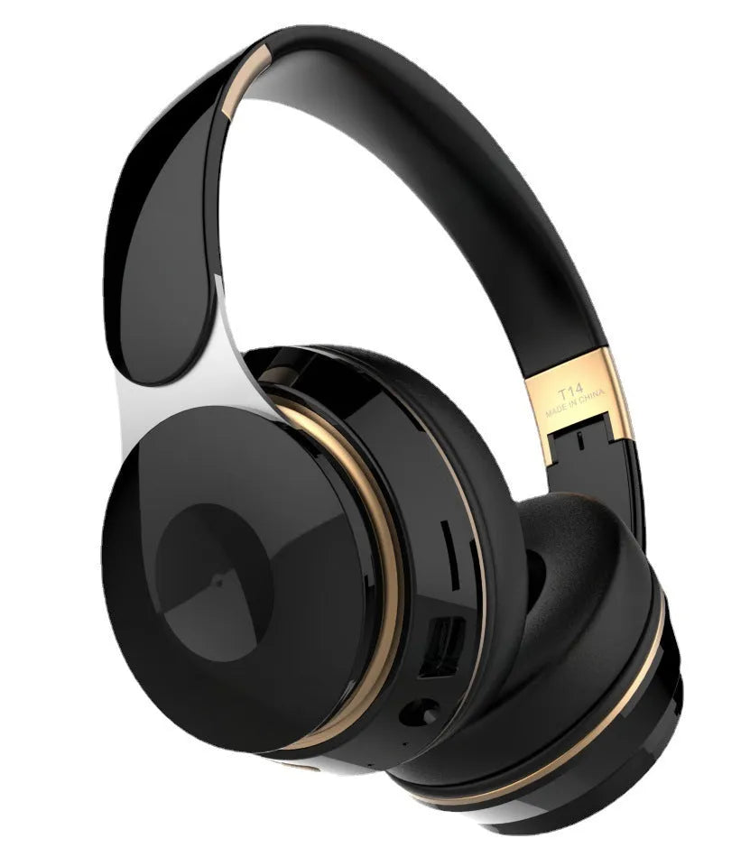 Foldable Bluetooth wireless headset earphone in black, white, green, blue, or pink colours