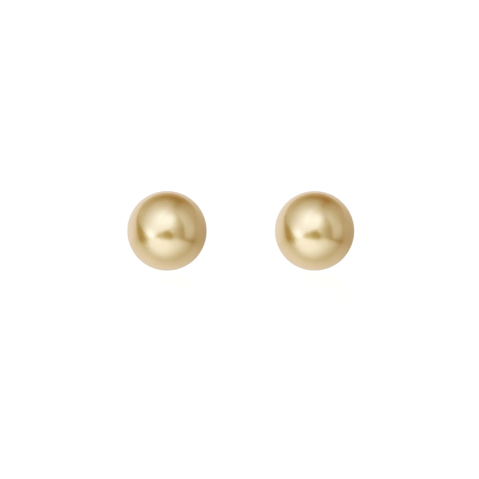 Large pearl stud earrings with eight awn star geometric design in 925 sterling silver showing 8mm to 14mm size options