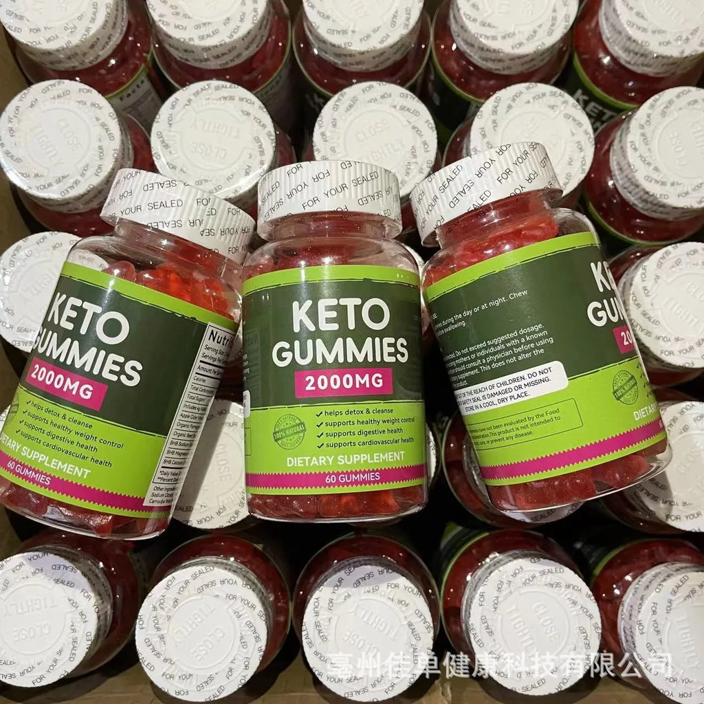 Keto BHB vinegar candy vitamin soft chews in 60-tablet bottle with pectin formulation