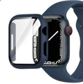Transparent PC tempered film watch case showing colour options and size variations
