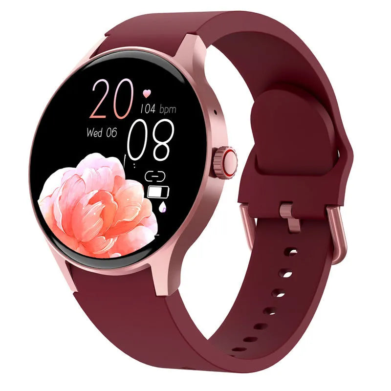 Men's and women's smart Bluetooth sport watch with round colour touchscreen on wrist