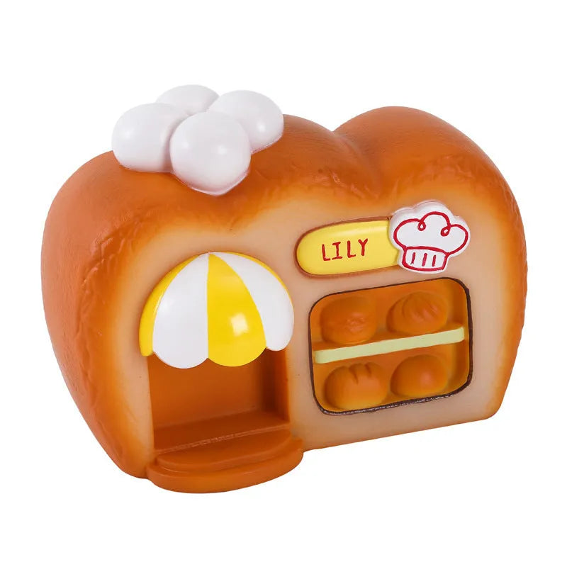 White ABS bakery Bluetooth speaker with glowing bread-shaped design, 155x90x115mm, FM/TF/USB/TWS modes