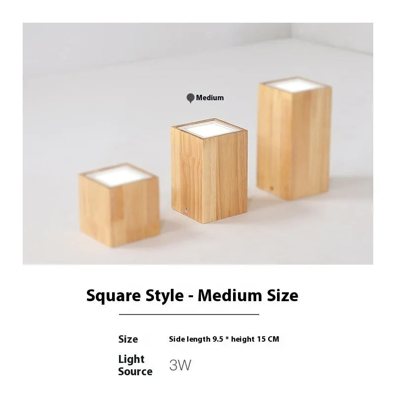 Solid wood surface-mounted round and square downlight for ceiling installation in corridor or balcony.